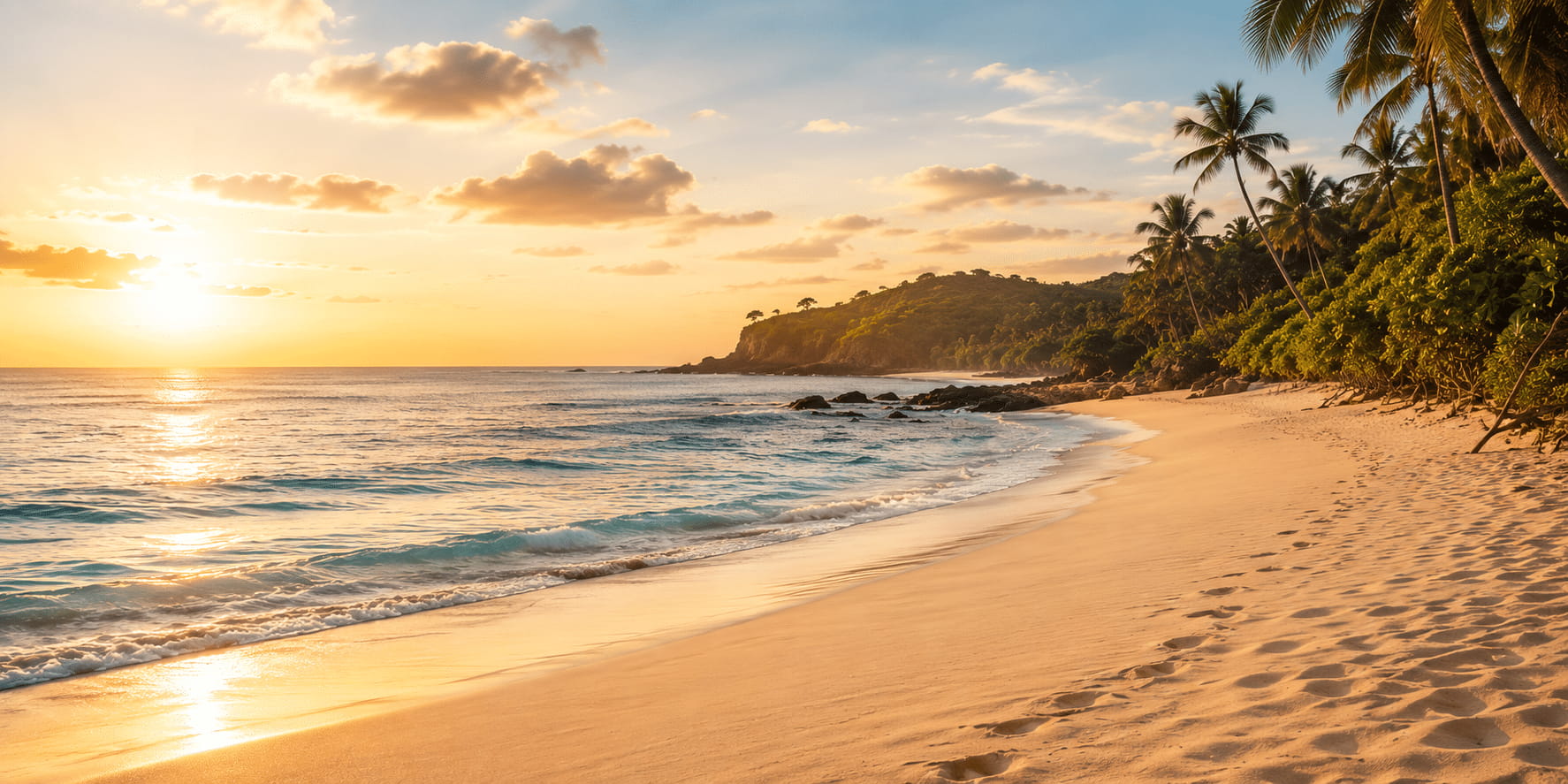 Cabarete beach at sunset